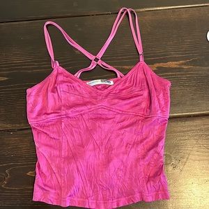 VINTAGE 2000s HOT PINK PURPLE TOP. WORN ONCE. SHINY THICK FABRIC.